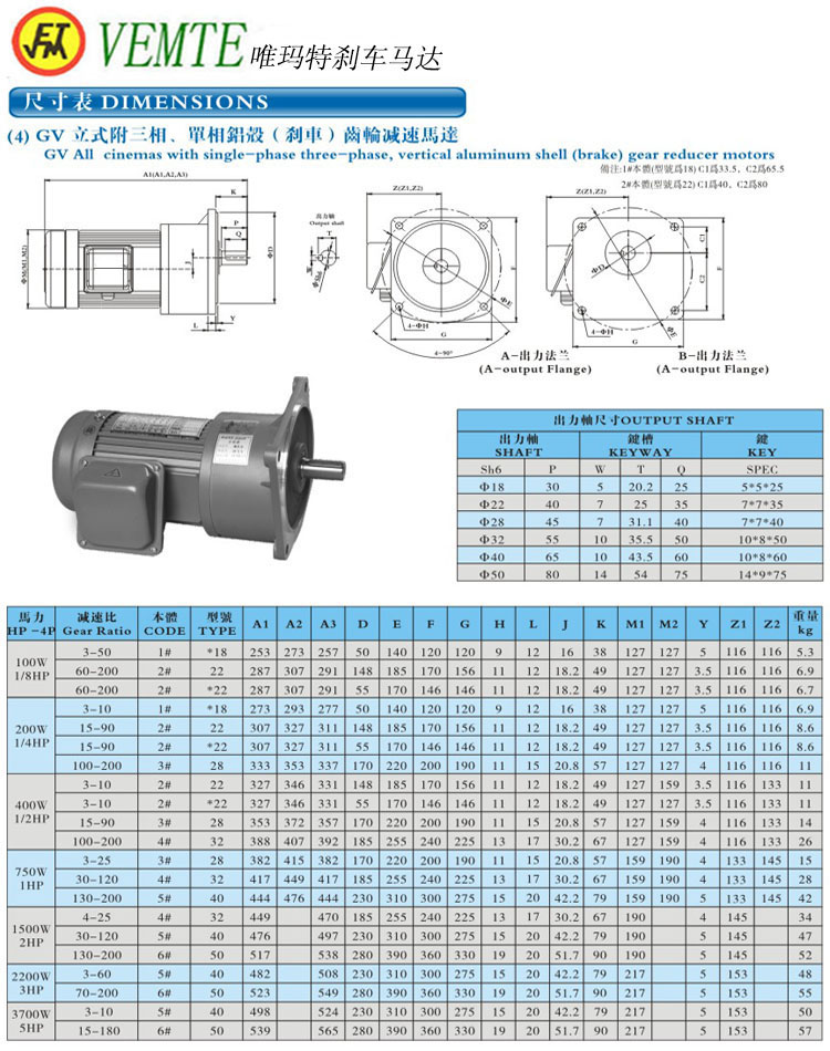 GV立式三項(xiàng)，單項(xiàng)齒輪減速馬達(dá)
