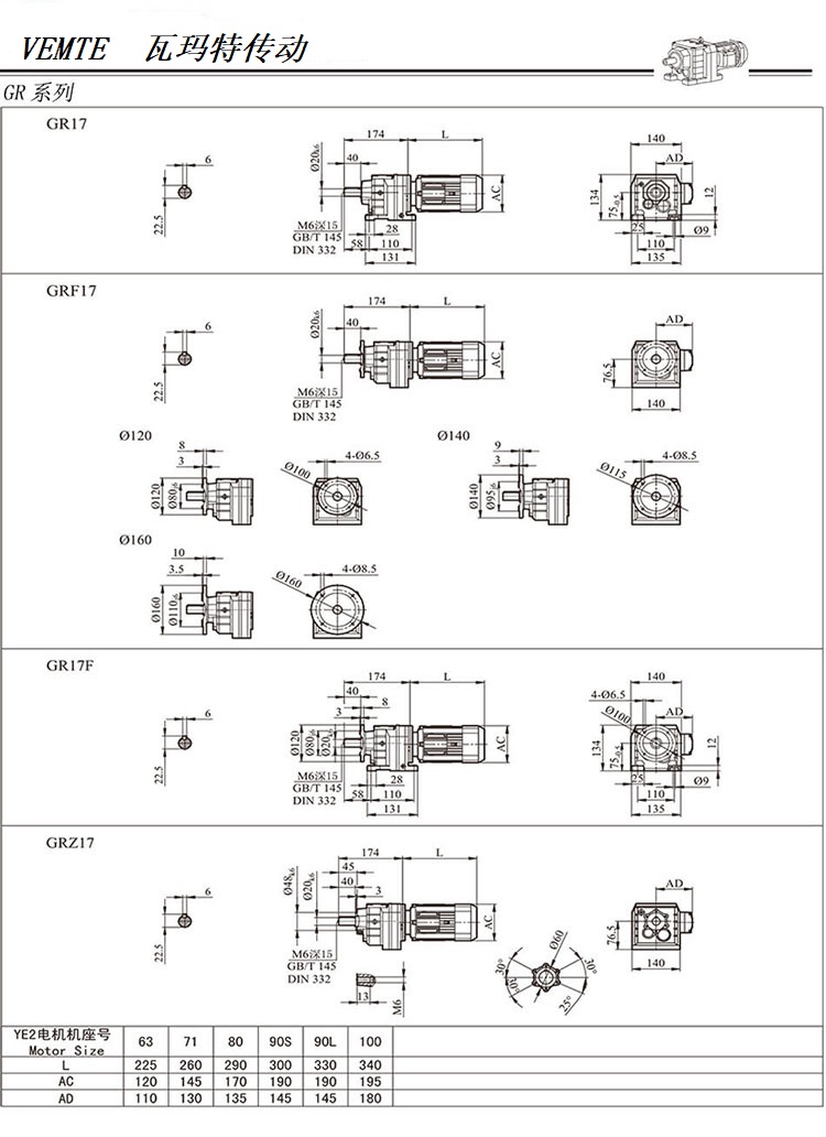 R17減速機(jī)圖紙，R00系列齒輪減速器尺寸圖