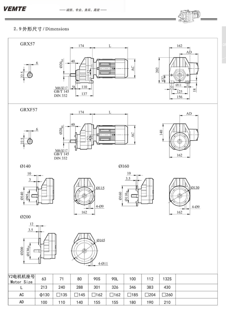 RX57減速機,RXF57減速電機,RX02減速器